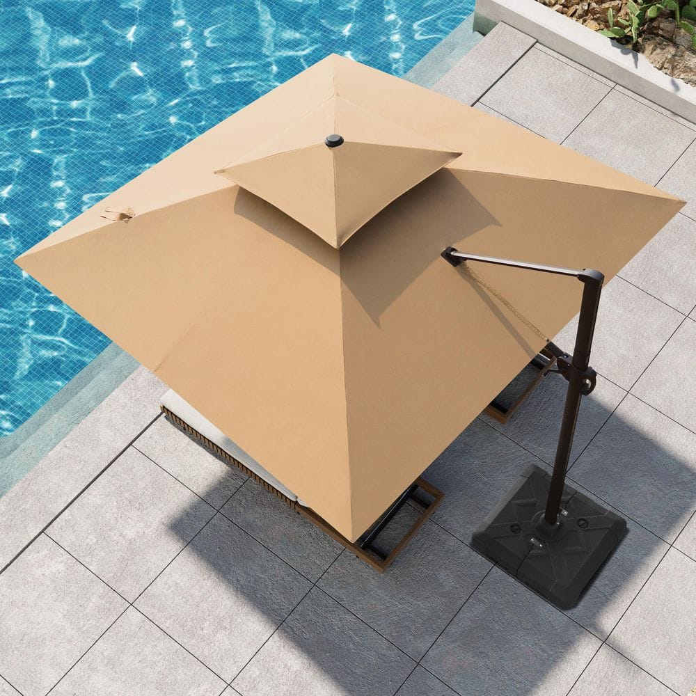 Pellebant 10.5 ft. x 10.5 ft. Square Aluminum 360° Rotation
