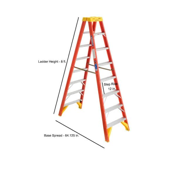 Werner 6 ft. Fiberglass Step Ladder (10 ft. Reach Height) with 300