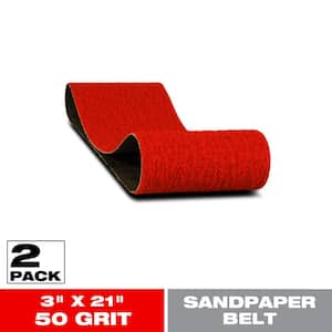 3 in. x 21 in. 50-Grit Sanding Belts