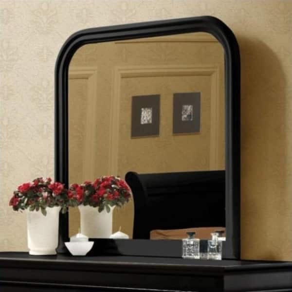 Benjara Medium Arch Black Modern Mirror (38.25 in. H x 1 in. W)
