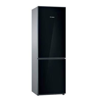 800 Series 24 in. 10 cu. ft. Bottom Freezer Refrigerator in Black Glass, Counter Depth