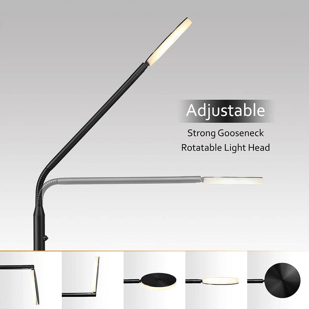 Black Adjustable Metal Arc LED Floor Lamp with Dimmable Light