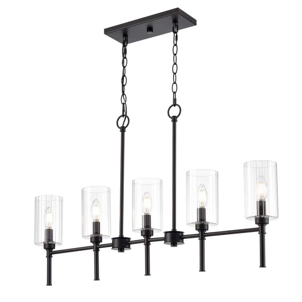 Chastine 5-Light Matte Black Island Chandelier price history on PriceWatchPro