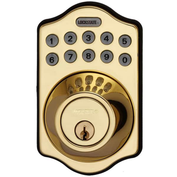 LockState RemoteLock 5i WiFi Polished Brass Electronic Deadbolt Door Lock - Aspen