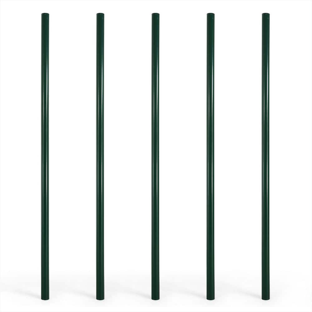 Black Galvanized 1-7/8 in. x 1-7/8 in. x 7 ft. Steel Line Chain Link Fence Post (5 Pack) price history on PriceWatchPro