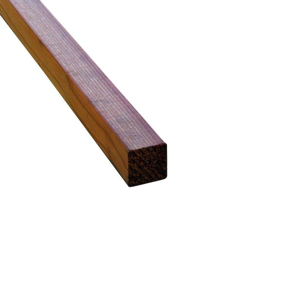 Unbranded 2 in. x 2 in. x 48 in. Redwood Clear Square End Baluster