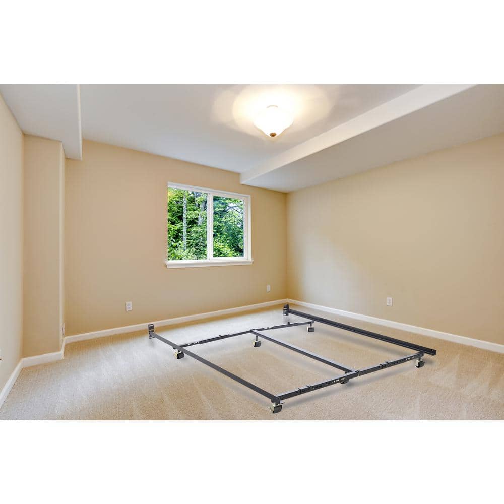 King Size Low-Profile Metal Box-Spring Frame with Large Rollers