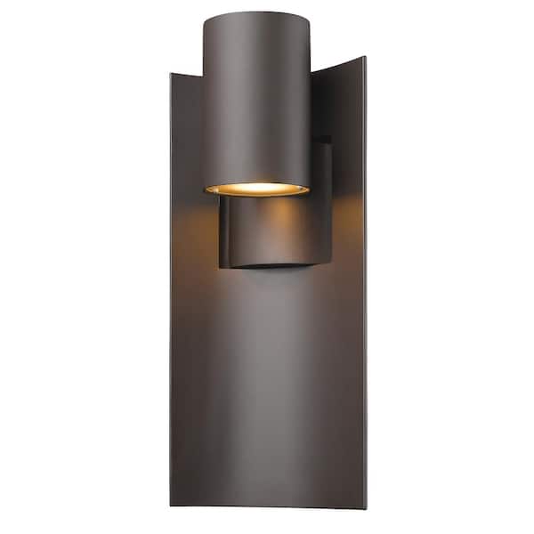 Unbranded Amador 14-Watt 19 in Deep Bronze Integrated LED Aluminum Hardwired Outdoor Weather Resistant Cylinder Wall Sconce Light