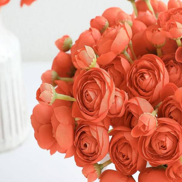 11 in. Orange Artificial Flowers Ornaments, 18-Pack L0D4THZMYM