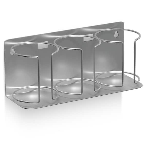 Stanley Cup Holder for 3 Cups, Adjustable Mount with Adhesive Tape or Screws, 1-Shelf Silver Magnetic Pantry Organizer