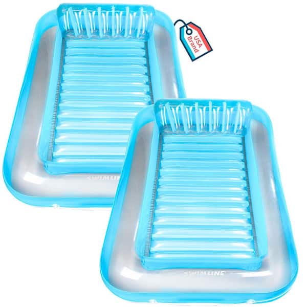 Original Suntan Tub Relaxing Outdoor Water Lounge Float, Blue (2 Pack)