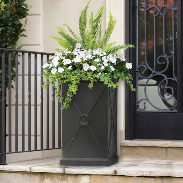 Tierra Verde 26 in. Slate Monarch Indoor/Outdoor Self Watering Planter MT5100836