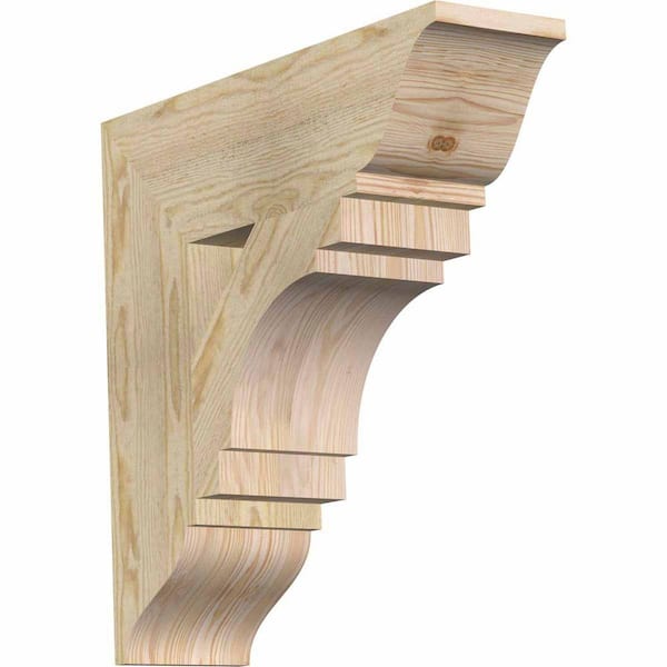 Ekena Millwork 6 in. x 22 in. x 22 in. Douglas Fir Merced Traditional Rough Sawn Bracket