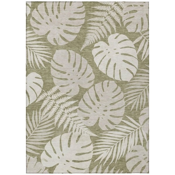 Chantille Machine Washable Indoor/Outdoor Abstract ACN3009 Sage 5 ft. x 7 ft. 6 in. Area Rug