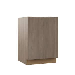 Designer Series Edgeley Assembled 24x34.5x23.75 in. Full Height Door Base Kitchen Cabinet in Driftwood
