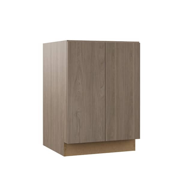 Designer Series Edgeley Assembled 24x34.5x23.75 in. Full Height Door Base Kitchen Cabinet in Driftwood