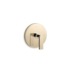 Composed Mastershower Temperature Control Valve Trim With Lever Handle in Vibrant French Gold