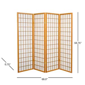 5 ft. Honey 4-Panel Room Divider