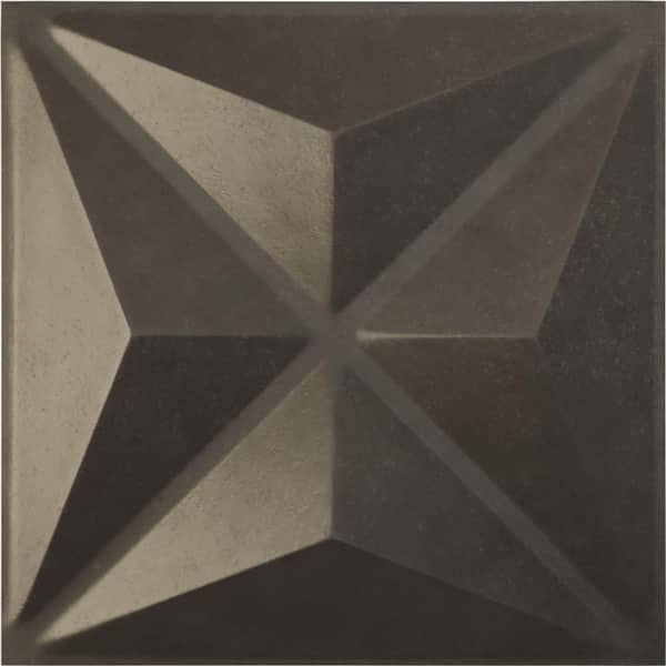 Ekena Millwork 19-5/8"W x 19-5/8"H Haven EnduraWall Decorative 3D Wall Panel, Weathered Steel (12-Pack for 32.04 Sq.Ft.)