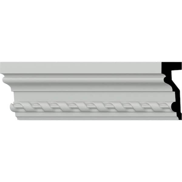 Ekena Millwork SAMPLE - 1-1/2 in. x 12 in. x 4-1/4 in. Urethane Rope Chair Rail Moulding