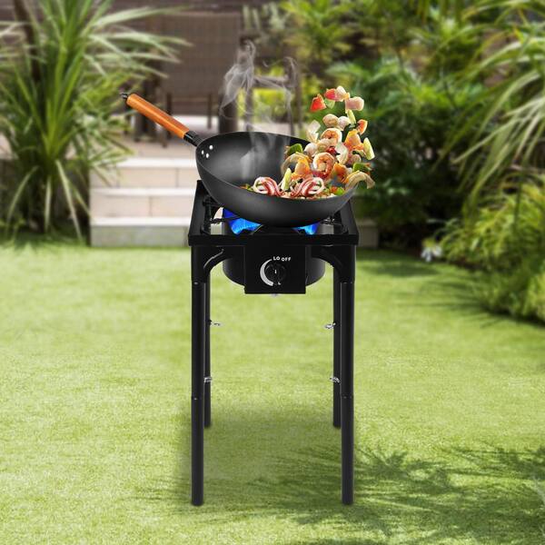 YIYIBYUS Outdoor Portable Camp Iron Stove Propane Gas Single Burner  Standing Cooking Stove with Detachable Legs YDB58L4UWDZH8 - The Home Depot