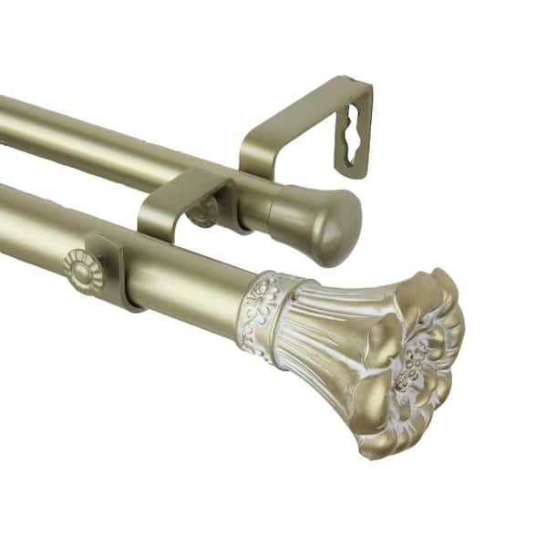 Rod Desyne 120 in. 170 in. 1 in. Blossom Double Curtain Rod Set