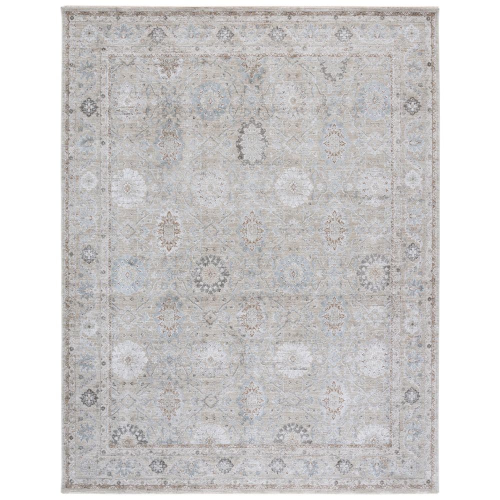 Tulip 9 ft. x 12 ft. Gray/Beige Distressed Floral Area Rug price history on PriceWatchPro