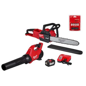 M18 FUEL 16 in. 18-Volt Brushless Cordless Electric Chainsaw w/M18 Blower 12.0 Ah & Extra Chain Combo Kit (2-Tool)