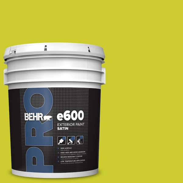 BEHR PRO 5 gal. #S-G-400 Lime Pop Satin Exterior Paint