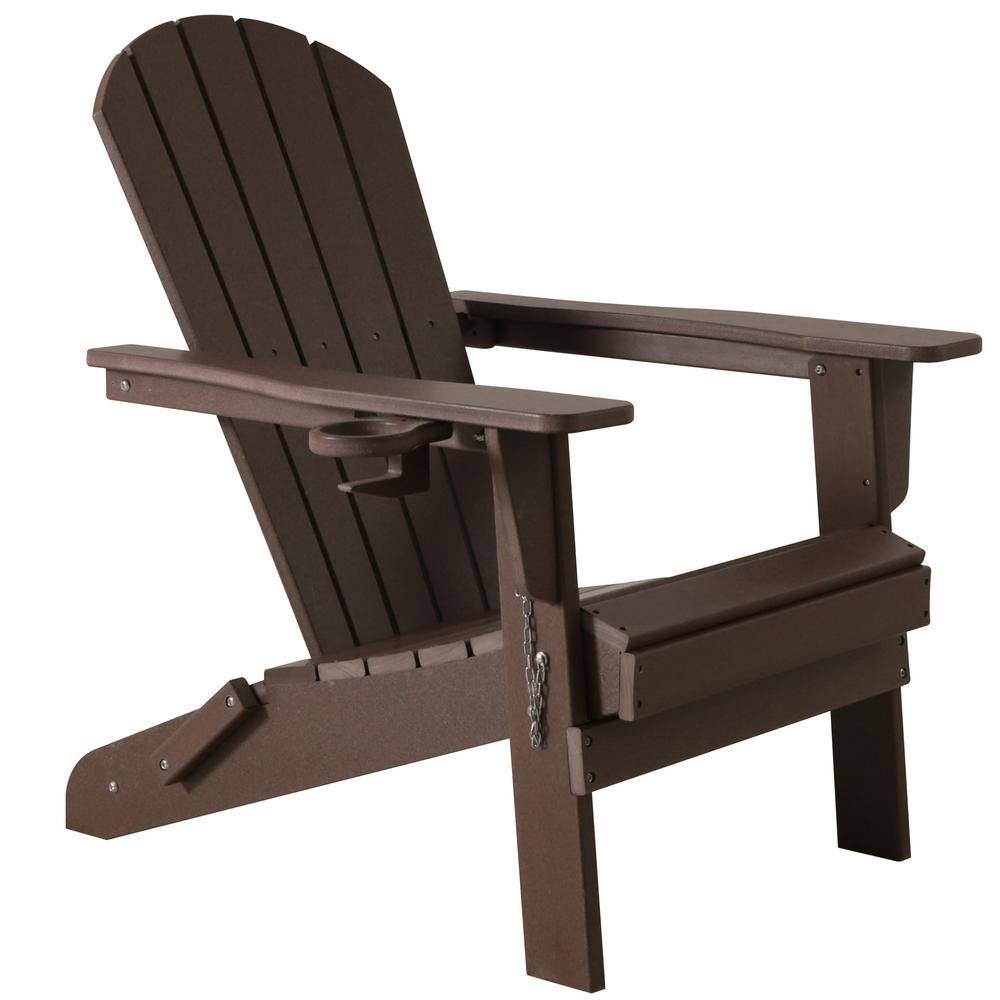 JUSKYS Red Brown Folding Composite Outdoor Patio Adirondack Chair With   Composite Adirondack Chairs Tlbr1003 64 1000 