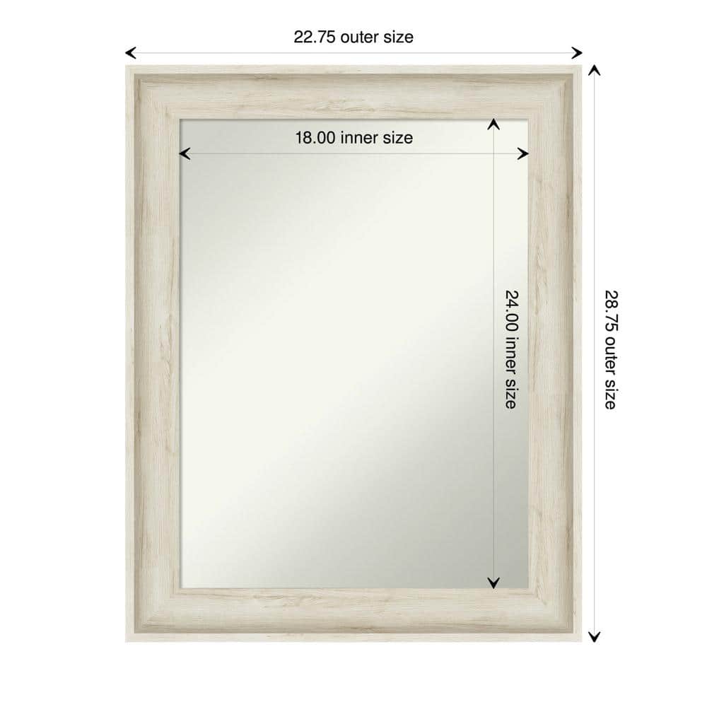 Regal Birch Cream Rustic Whitewash Bathroom Vanity Mirror 22.75x28.75in