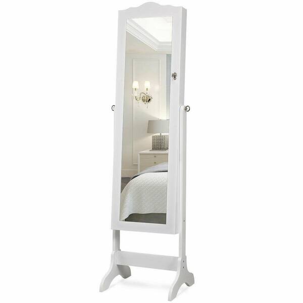 Best Choice Products 360 Swivel Standing Mirrored Jewelry Cabinet, Led-lit Makeup  Organizer W/ Mirror - White : Target