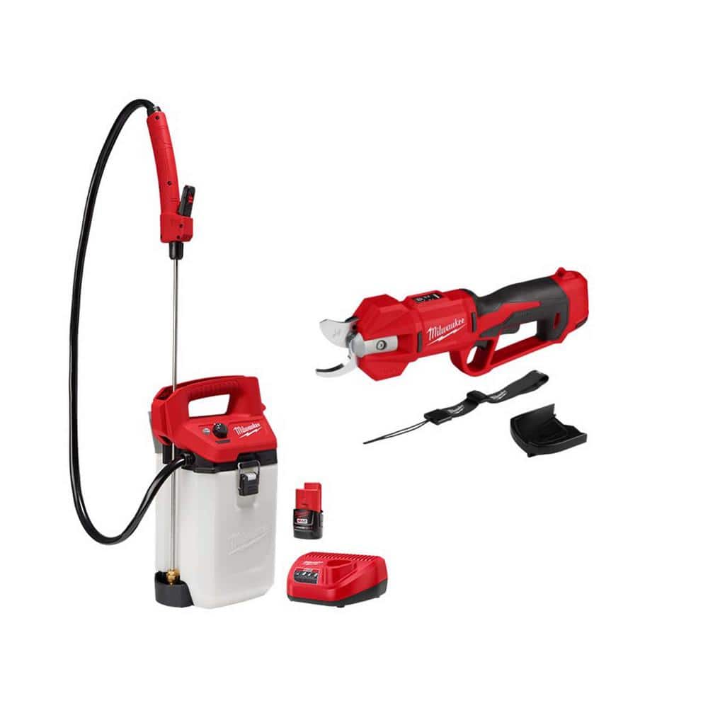 M12 12V Cordless Brushless Pruner Shears with M12 2 Gal. Handheld Sprayer, 2.0 Ah Battery, Charger price history on PriceWatchPro