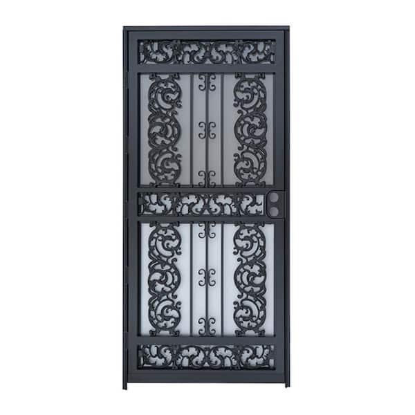 Grisham 32 in. x 80 in. 414 Series Black Elegance Security Door