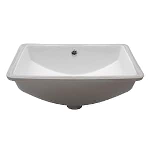 Amie 21 in. Undermount Ceramic Bathroom Vessel Sink in White