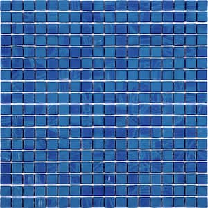 Skosh 11.6 in. x 11.6 in. Glossy Sapphire Blue Glass Mosaic Wall and Floor Tile (18.69 sq. ft./case) (20-pack)