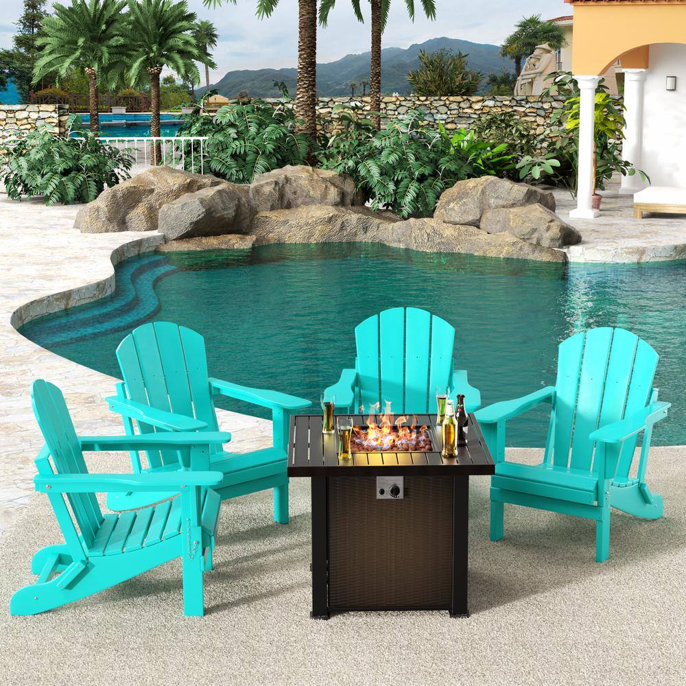 WESTIN OUTDOOR Springville Turquoise 5Piece HDPE Plastic Folding