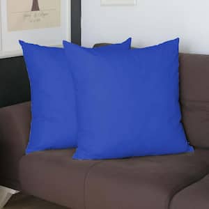 Honey Decorative Throw Pillow Cover Solid Color 26 in. x 26 in. Sapphire Blue Square Euro Pillowcase Set of 2