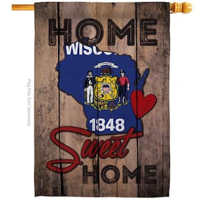 2.5 ft. x 4 ft. Polyester State Wisconsin Sweet Home States 2-Sided House Flag Regional Decorative Vertical Flags
