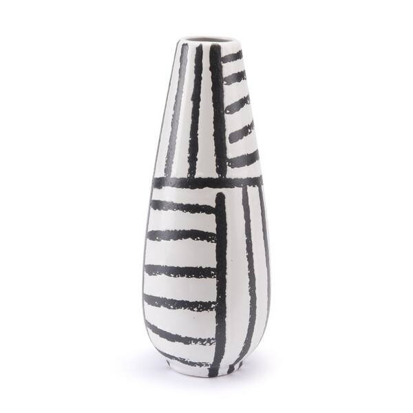 ZUO Black and White Croma Medium Decorative Vase