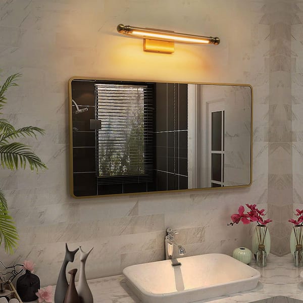 Solen 25.2 in. Transitional 1-Light Antique Green LED Wall Sconce with Adjustable Linear Tube, Picture Light