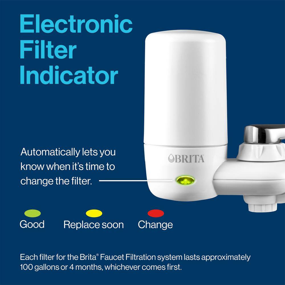 Brita White Faucet Water Filter Replacement Cartridges, 2-Pack