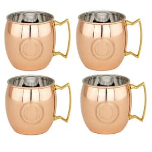 16 oz. Solid Copper  Mule Mugs and Monogram O (Set of 4)