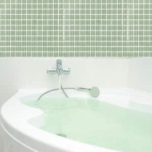Modern Design Styles Celery Green Square Mosaic 1 in. x 1 in. Glossy Glass Wall Floor and Pool Tile  (11 sq. ft.)