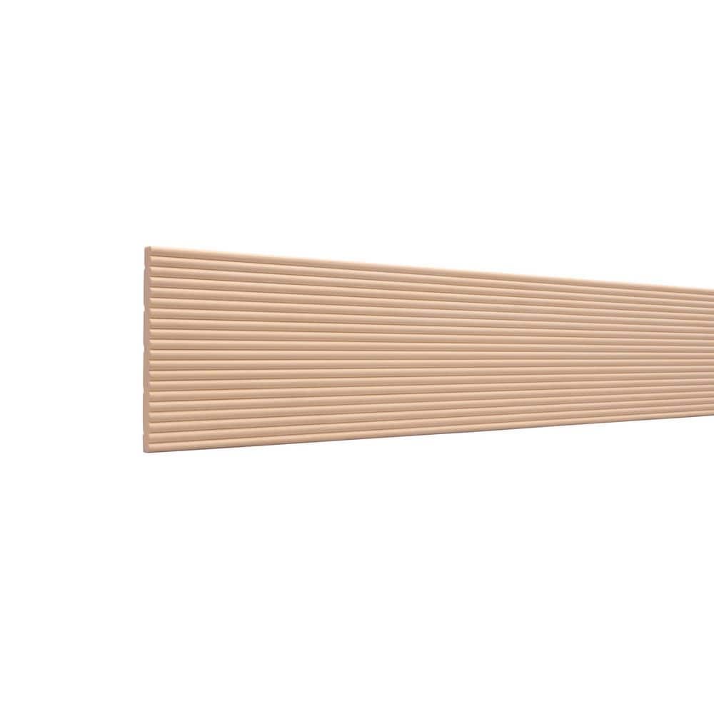 Unfinished White Wood Reeded Panel Moulding, 5 x 96 inches