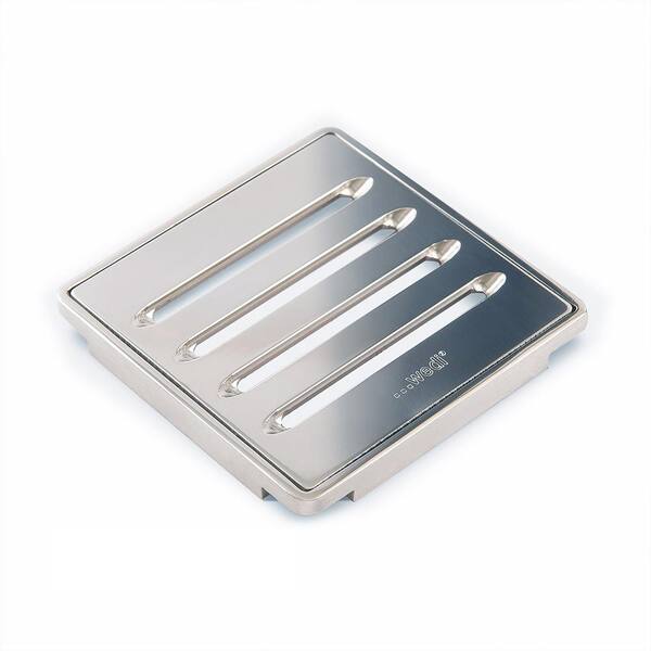 Drain Cover Chrome Slotted 3.75 in. W Floor Installation Kit for Accessory
