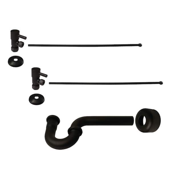 Westbrass 1-1/2 in. x 1-1/2 in. Brass P-Trap Lavatory Supply Kit, Oil Rubbed Bronze