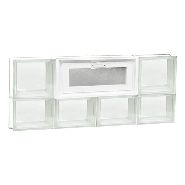 Clearly Secure 31 in. x 13.5 in. x 3.125 in. Frameless Clear Vented Glass Block Window