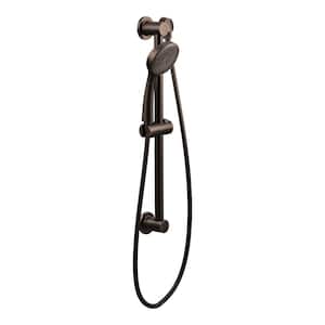 1-Spray Eco-Performance 4 in. Hand Shower with Slide Bar in Oil Rubbed Bronze