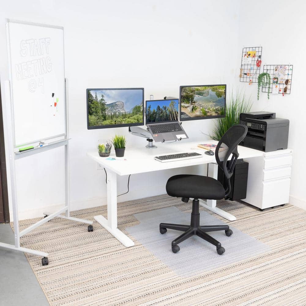 ElevatePro White Electric Adjustable Sit/Stand Desk with Touchscreen Control